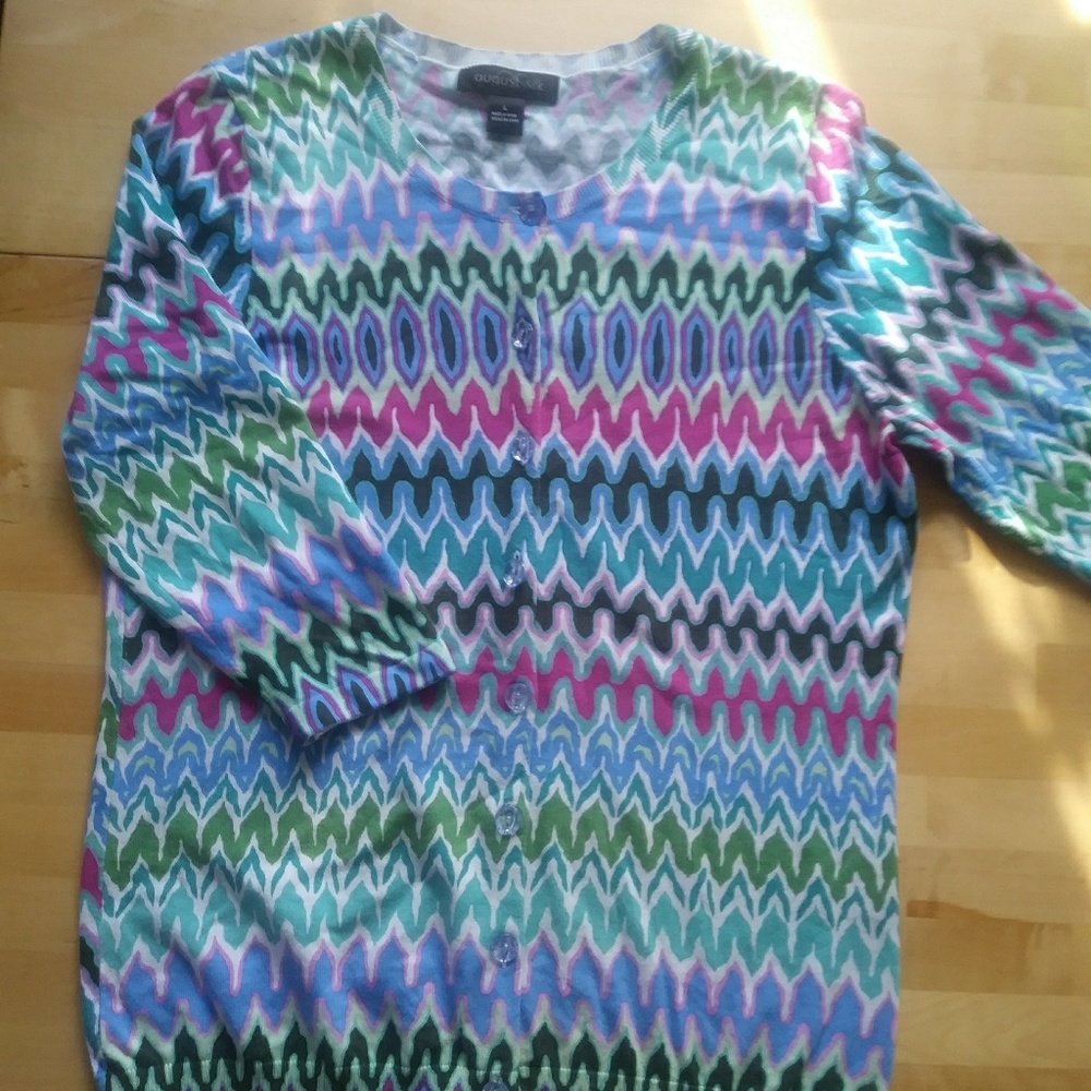 August Silk 3/4 sleeve cardigan